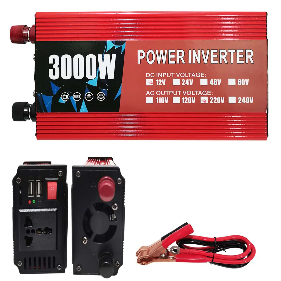 Convertisseur 12v-220v 3000w pour batterie voiture – Image 1