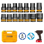 Jeu de 14 douilles a chocs ingco