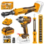 Pack cle a choc cle a cliquet ingco 20v