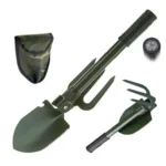 Pelle et pioche de camping avec bousole