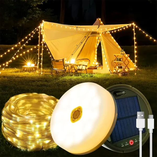 Guirlande et lampe solaire