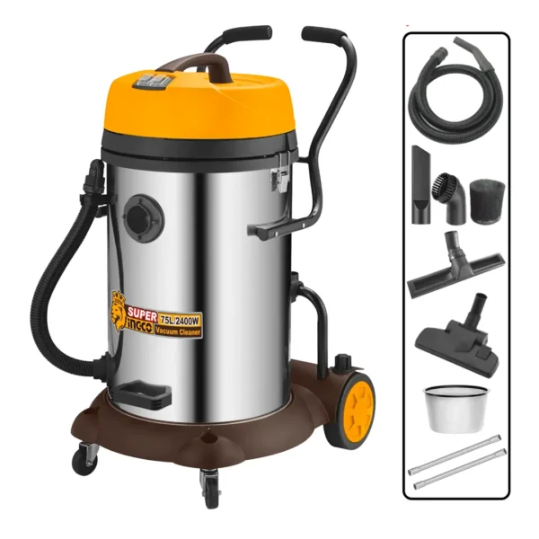 Nettoyeur aspirateur ingco 75l 2400w