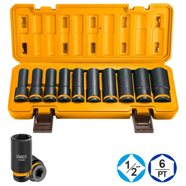 Douilles ingco 10 pcs 78mm 10-24mm