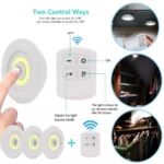 Spot led autocollant avec commande 3pcs