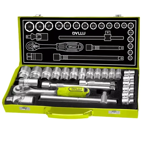 Coffret cle a cliquet dyllu 24 pcs 10-32