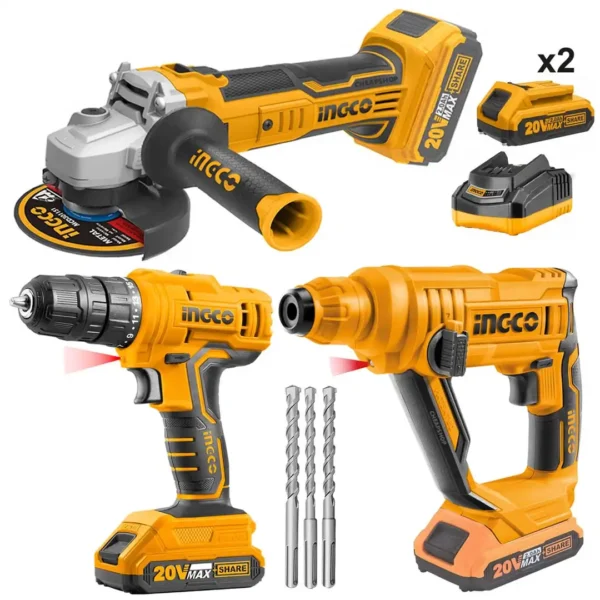 Pack visseuse meule et marteau ingco 20v