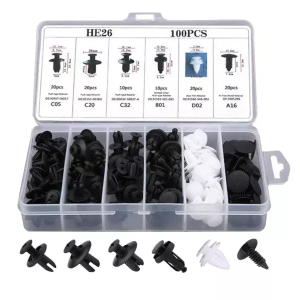 Rivet clips voiture universel 100pcs