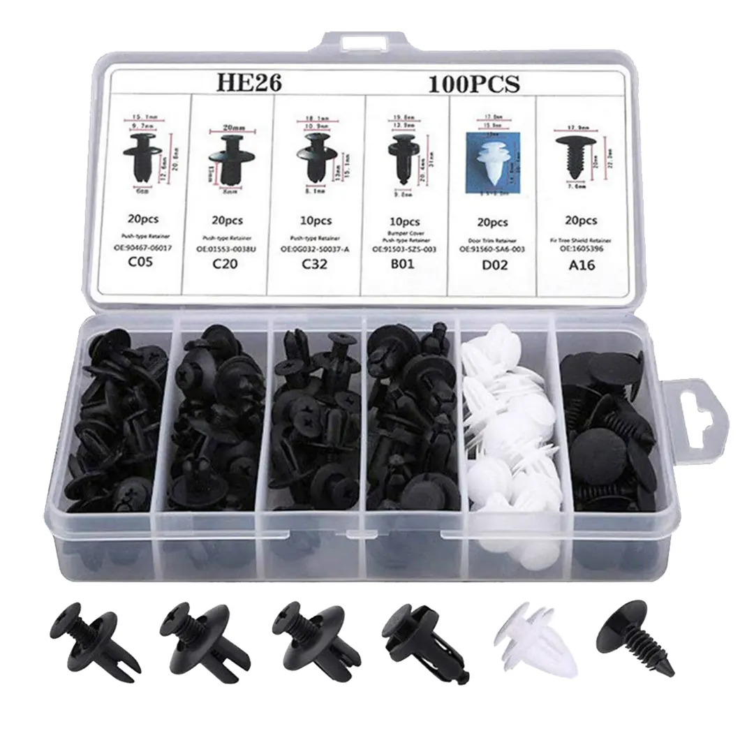 RIVET-CLIPS-VOITURE-UNIVERSEL-100PCS.webp Rivet clips voiture universel 100pcs – Image 1